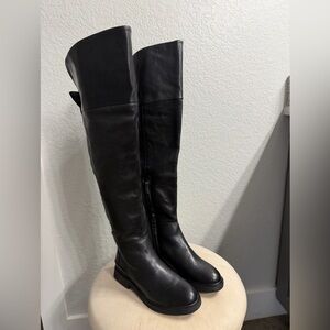 Franco Sarto Women's Black Battina Knee High Boot Wide Calf Size 6.5 LNC